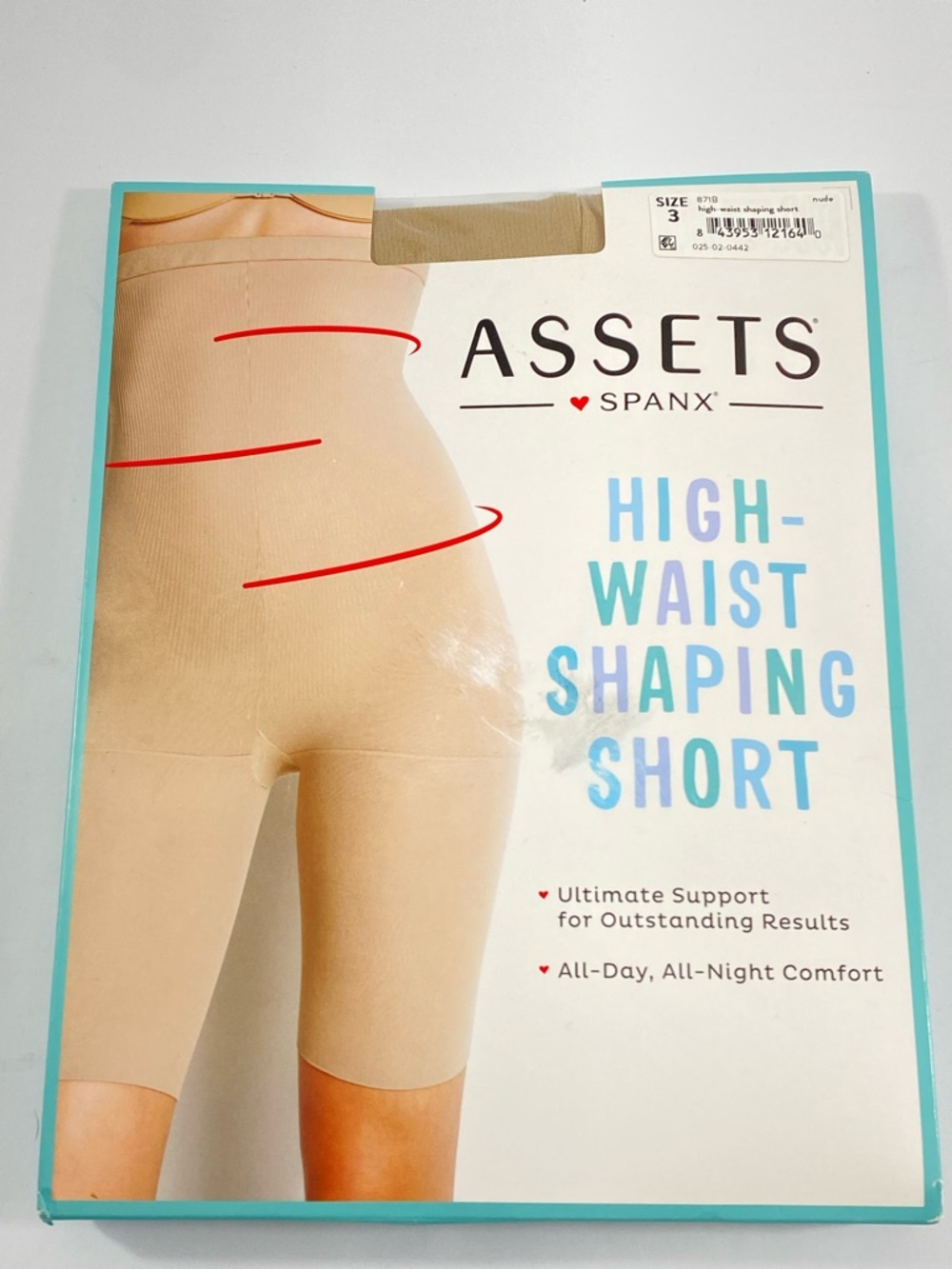 ASSETS SPANX High-Waist Shaping Short in Nude Women’s Size:3 NEW